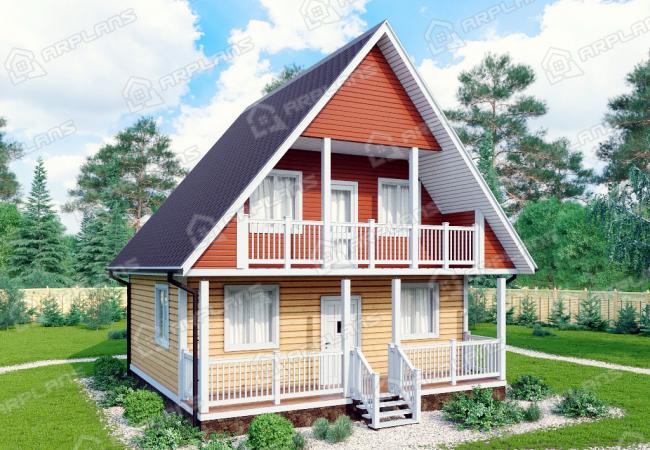 Каркасный дом 7.5х8. Проект К-7